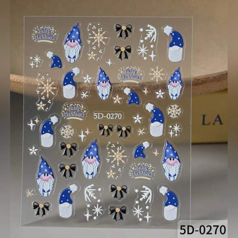 Christmas Nail Art Stickers 3 Sheets Buyer's Choice-NIP - Picture 12 of 14
